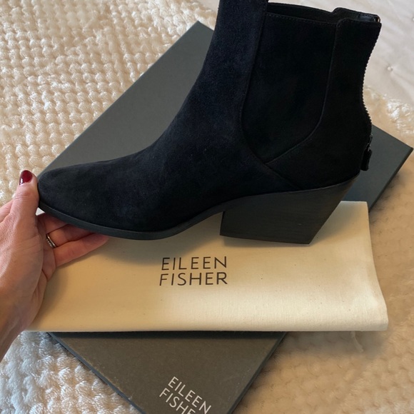 NWT Eileen Fisher Black Peer Bootie NIB 6.5, 8.5 - Picture 7 of 8